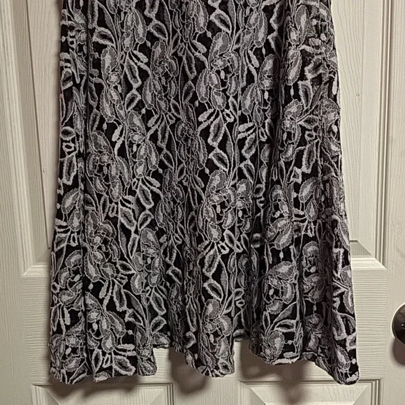 Free People Black and Gray Lace Midi Dress - Picture 3 of 7